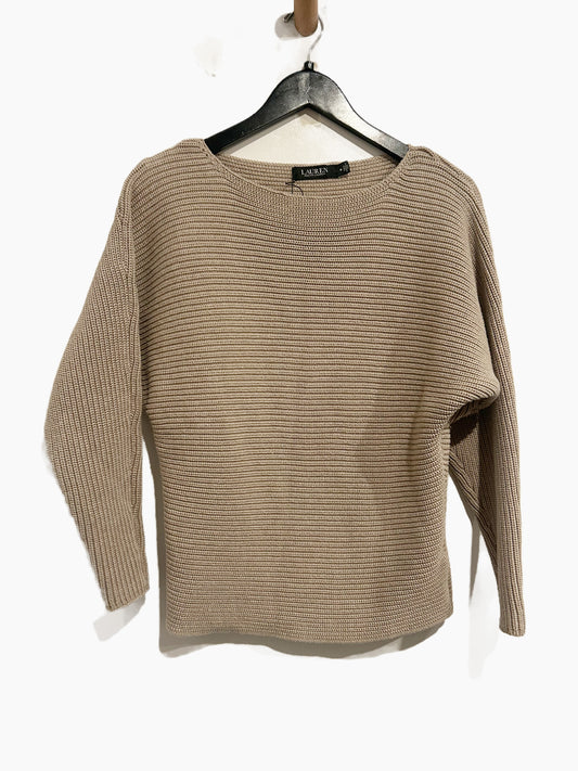 Lauren Ralph Lauren Brown Ribbed Sweater - Medium