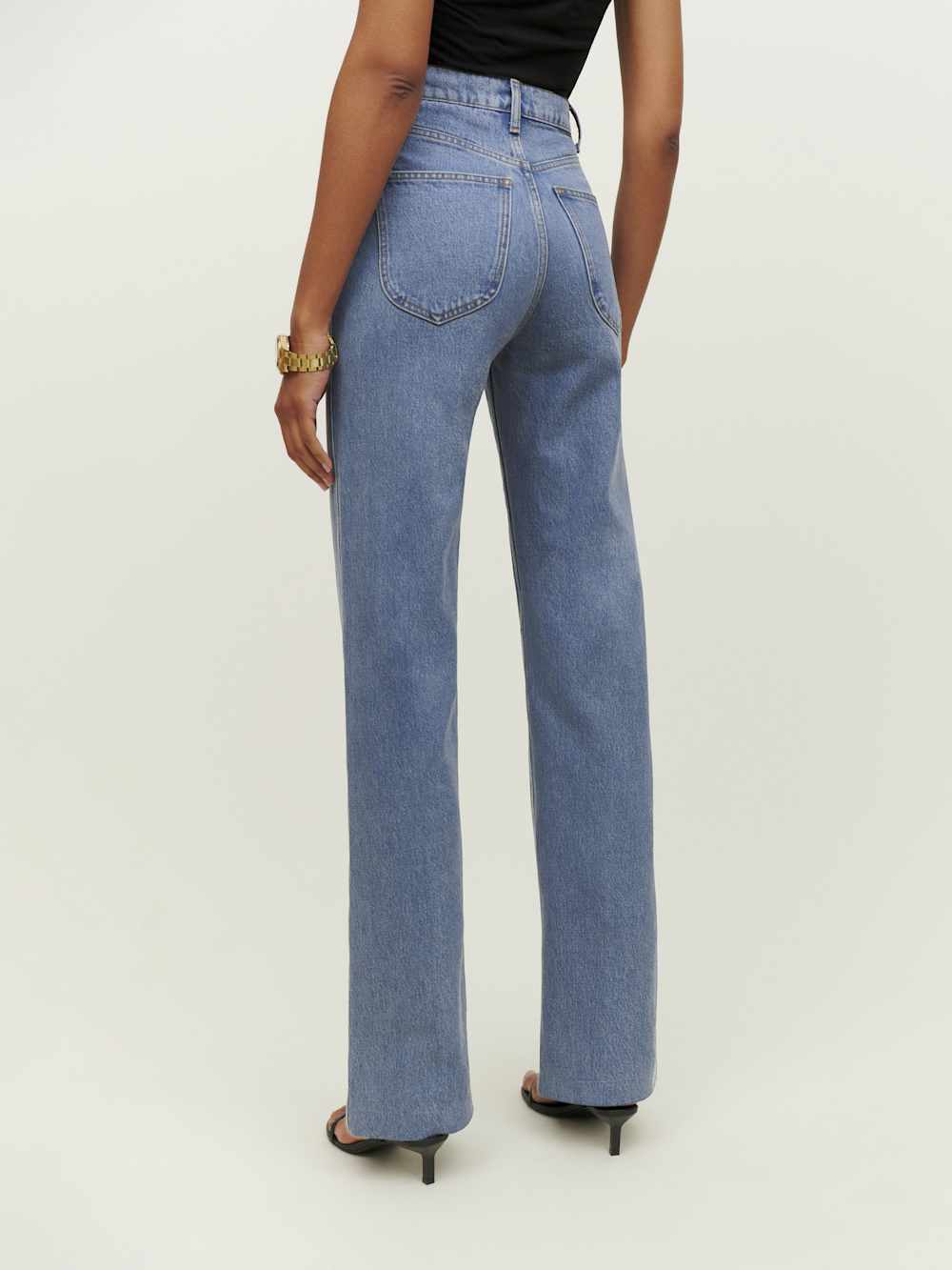 Reformation Brynn High Rise Wide Leg Trouser Jeans in Oneida - 26