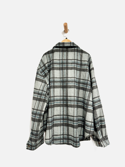 Love Tree Blue Plaid Fleece Shacket - Large