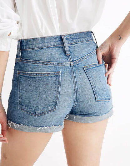 Madewell High-Rise Denim Shorts in Malden Wash - 27