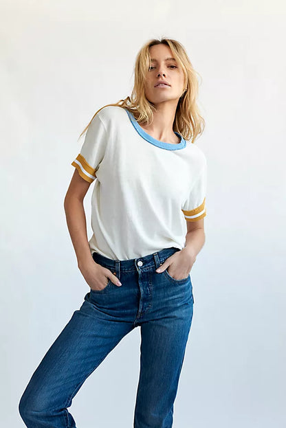 Free People Let’s Do This Ringer Tee  - Small