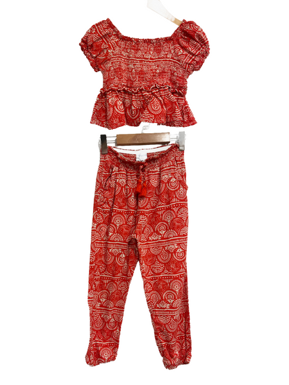 Mayoral Red and White Top and Pant Set - 6