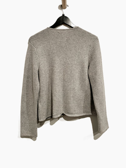 Abercrombie & Fitch LuxeLoft Crew Sweater Jacket in Gray - Medium