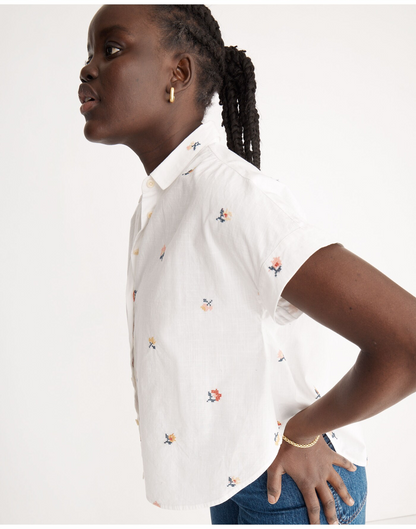 Madwell White Floral Button Down Shirt - Small