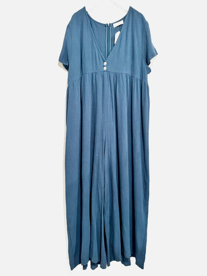 Natural Life Blue Linen Jumpsuit - Large