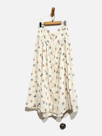 Free People White Floral Midi Skirt - XS