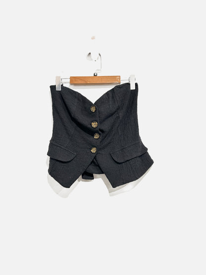 Anthropologie Black Corset Tube Top - XS