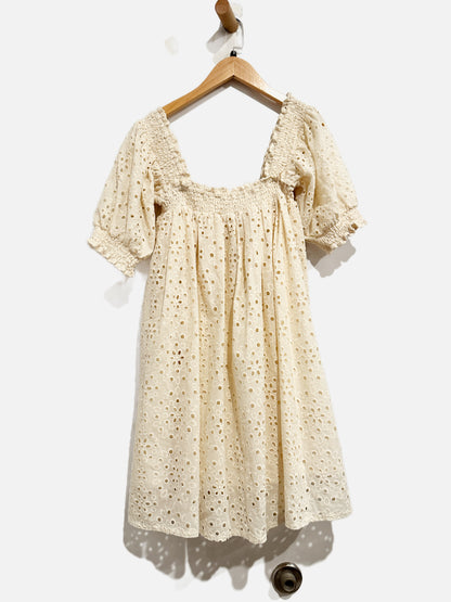 Rylee + Cru Cream Eyelet Mini Dress - Small