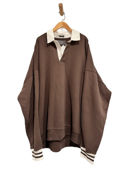 Abercrombie & Fitch Oversized Rugby Polo Sweatshirt in Brown - XXL
