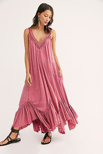 Free People Dreams of Bali Maxi Dress in Mauve - Large