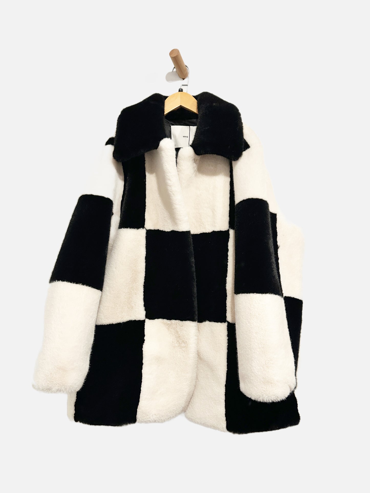 MNG Black & White Colorblock Coat - Large