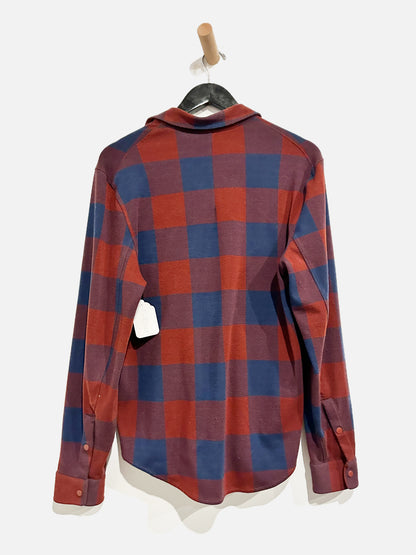 Lululemon Soft Knit Overshirt in Check Plaid Rockwood Atmospheric Purple - Small