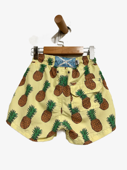 Seven-Cyan Kids Pineapple Print Swim Trunks - XS