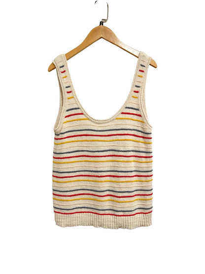 Madewell Scoop Sweater Tank in Allgood Stripe Pearl Ivory - Small