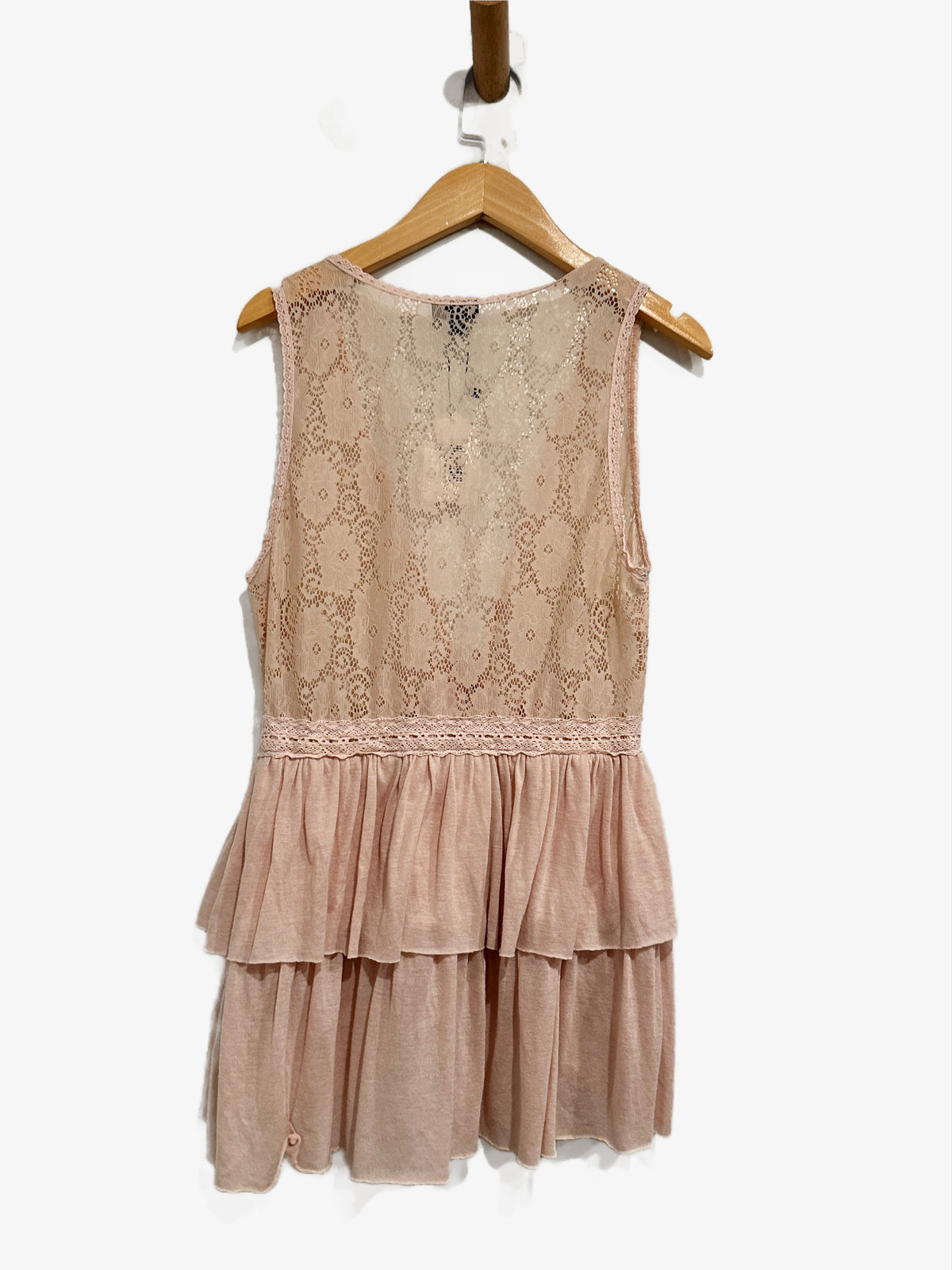 Rue 21 Y2K Pink Lace Tie Front Tank - Medium