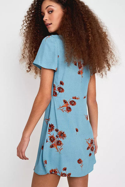 Urban Outfitters Mallory Floral Button Down Mini Dress - Small