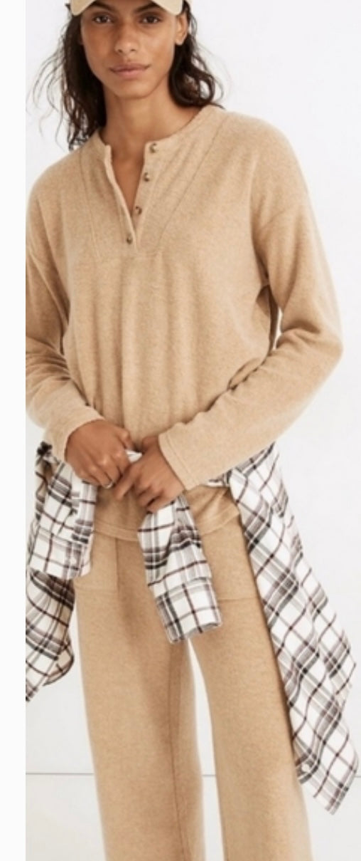 Madewell Tan Fleece Sweatshirt - Small