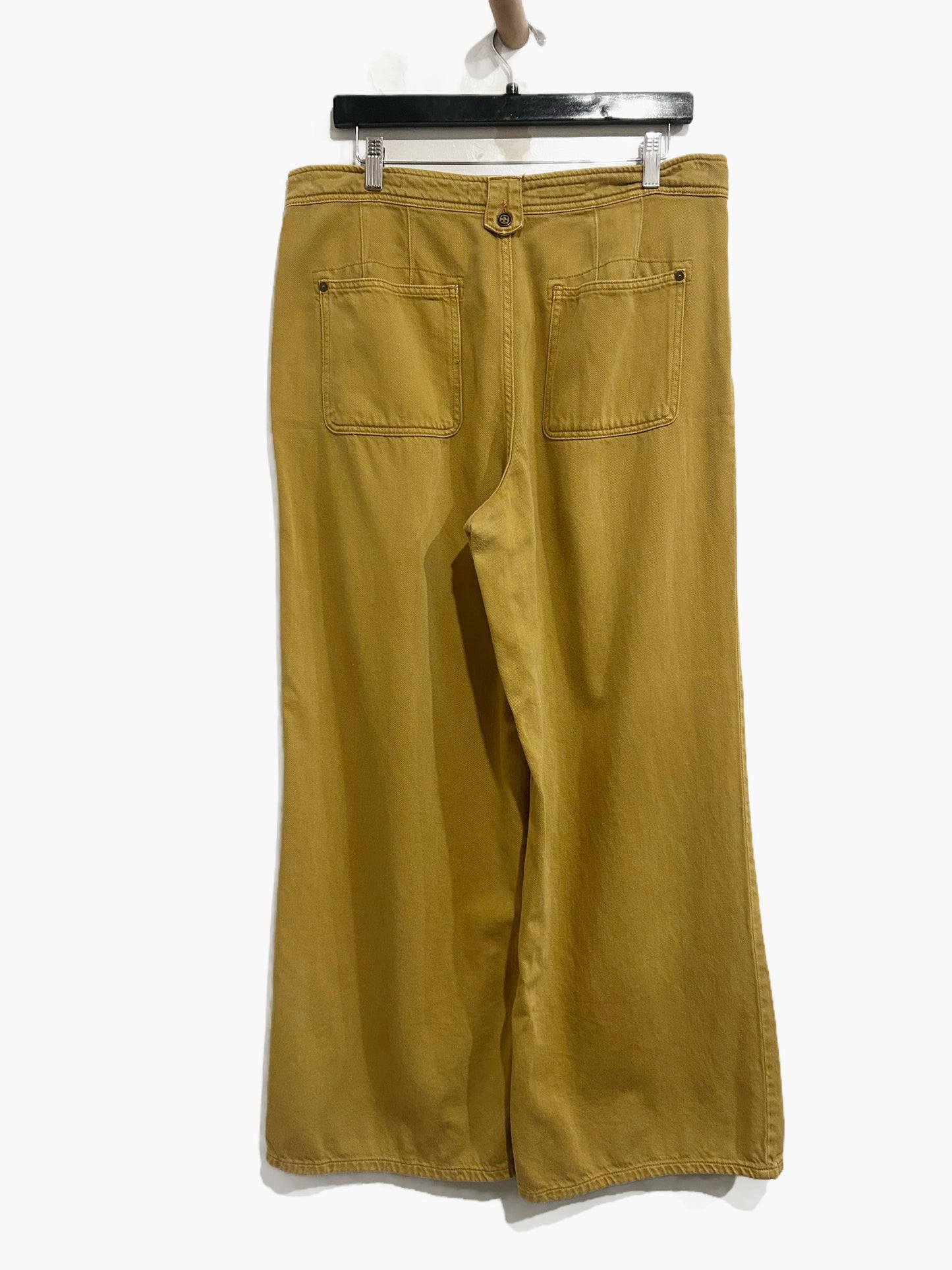 Anthropologie Mustard Yellow Wide Leg Pants - 31