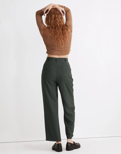 Madewell Barroway Wide-Leg Crop Pants in Dark Palm - 00