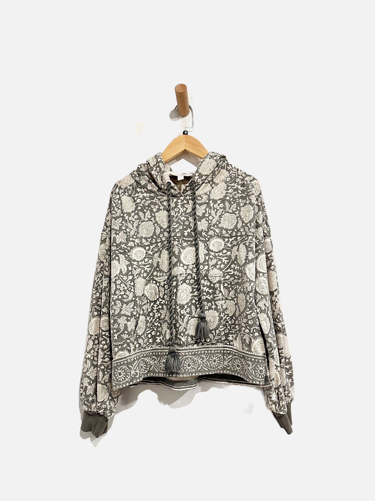 Cleobella Gray Floral Hoodie - XS