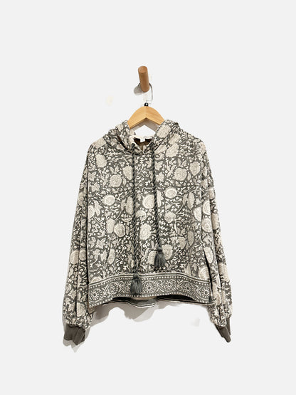 Cleobella Gray Floral Hoodie - XS