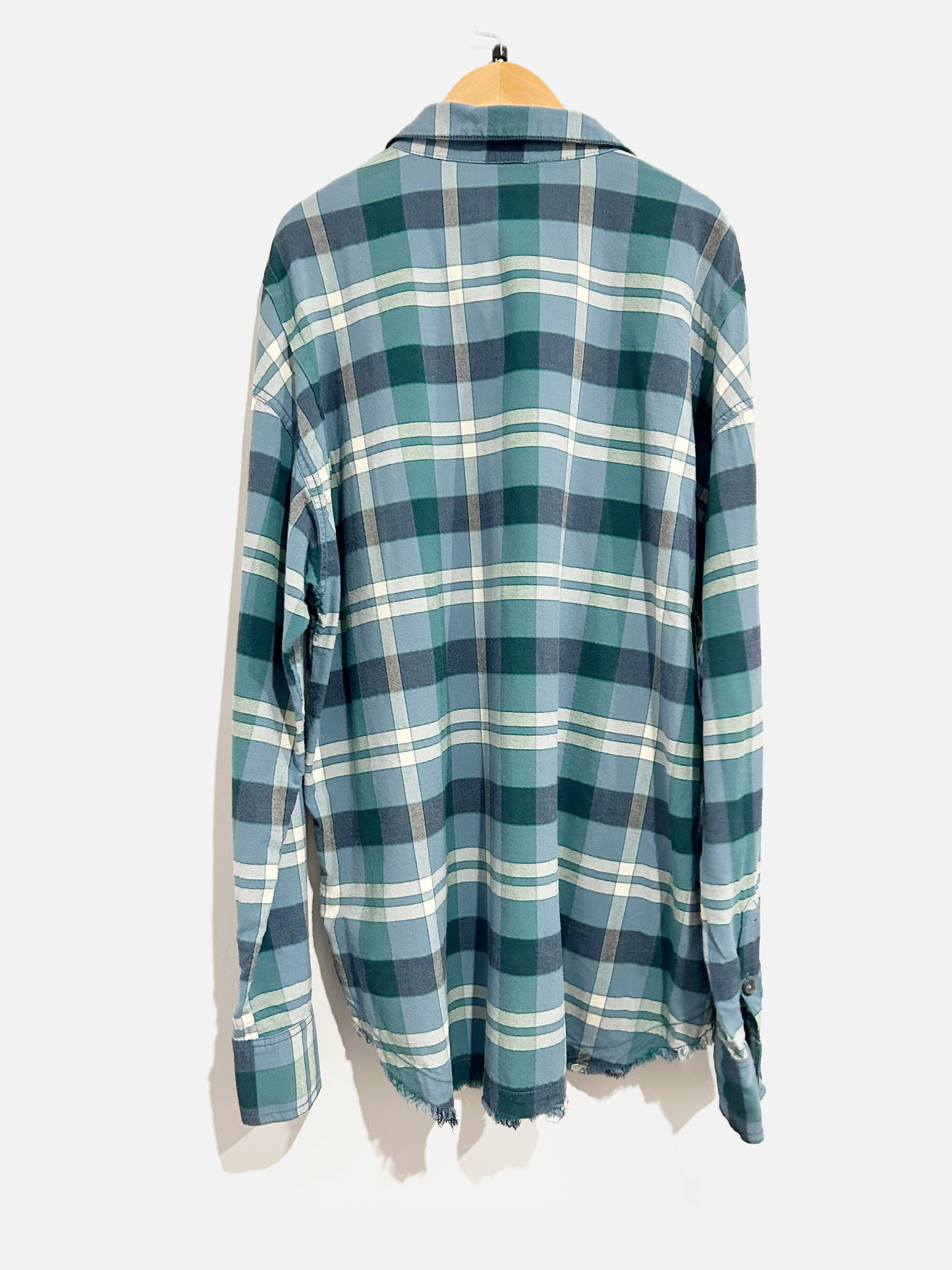 Free People Blue Plaid Button Down - Large