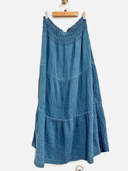 Gap Blue Cotton Maxi Skirt - Medium