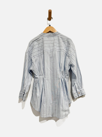 Anthropologie Maeve Blue Striped Button Down - 0