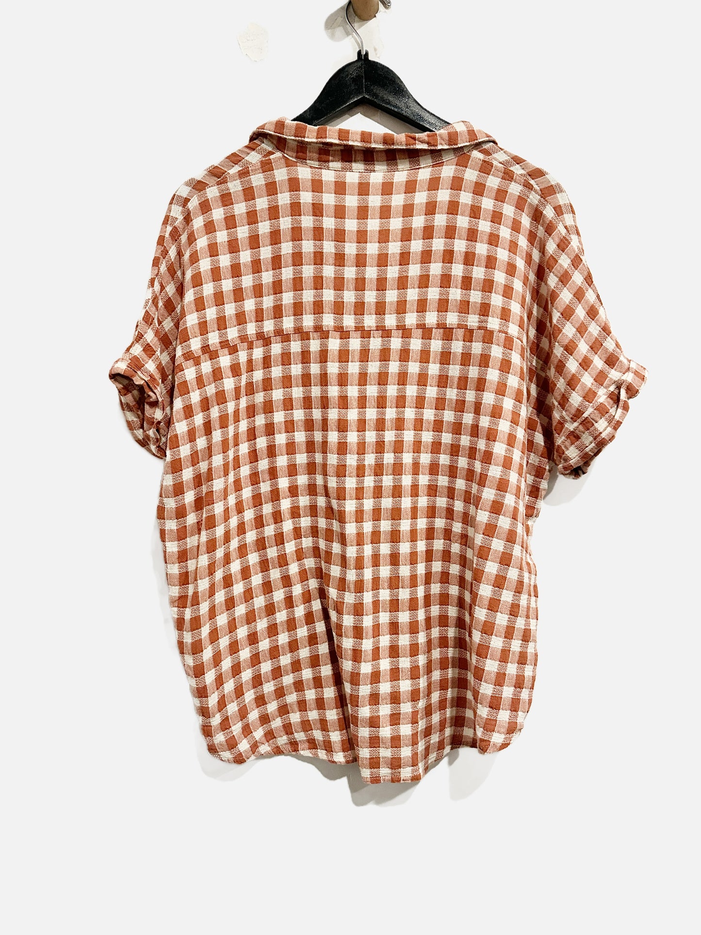 Roolee Red and White Plaid Button Down - Large