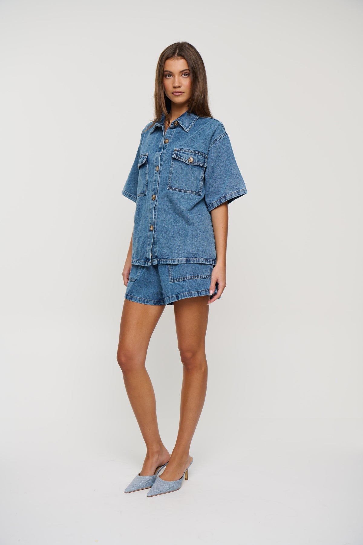 Bronze Snake Delaney Denim Top - XL