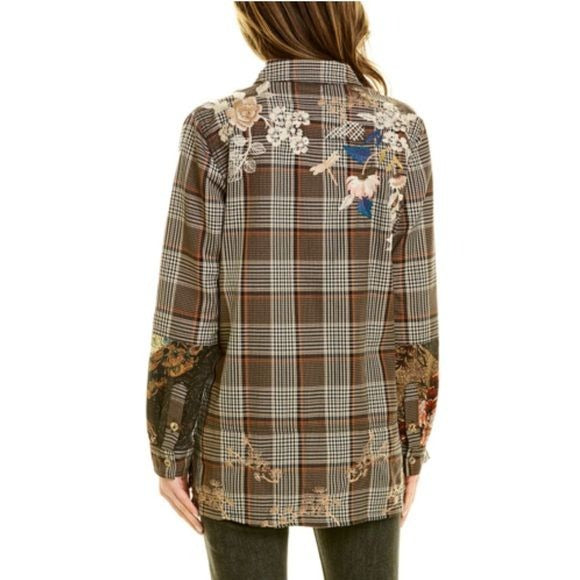 Johnny Was Freya Printed Shirt Jacket In Multi size Medium