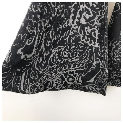 Free People Just Float On Printed Flare Jeans Black Paisley Discharge Sz 24