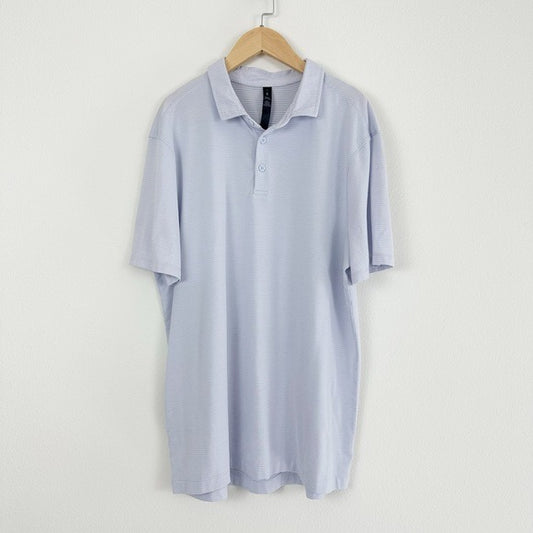 Lululemon Evolution Polo in Blue Stripe Size Large