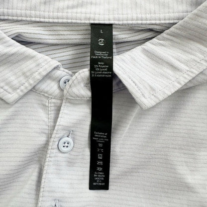 Lululemon Evolution Polo in Blue Stripe Size Large