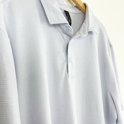 Lululemon Evolution Polo in Blue Stripe Size Large