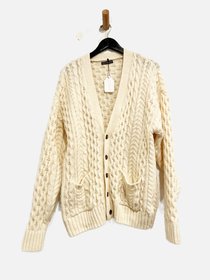 Brandy Melville Cream Wool Cableknit Cardigan