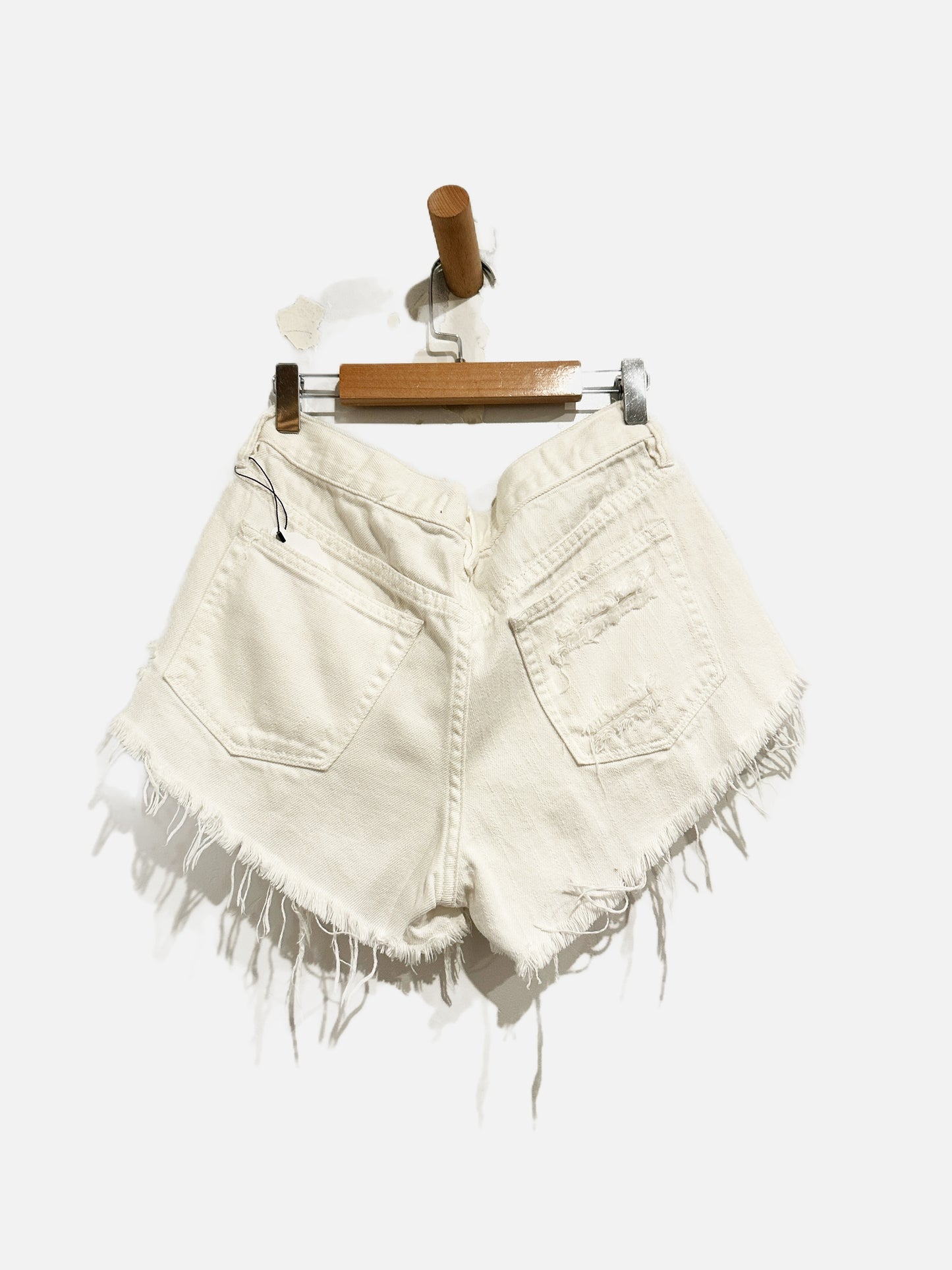 Free People Loving Good Vibrations Cutoff Shorts in Spring White - 25