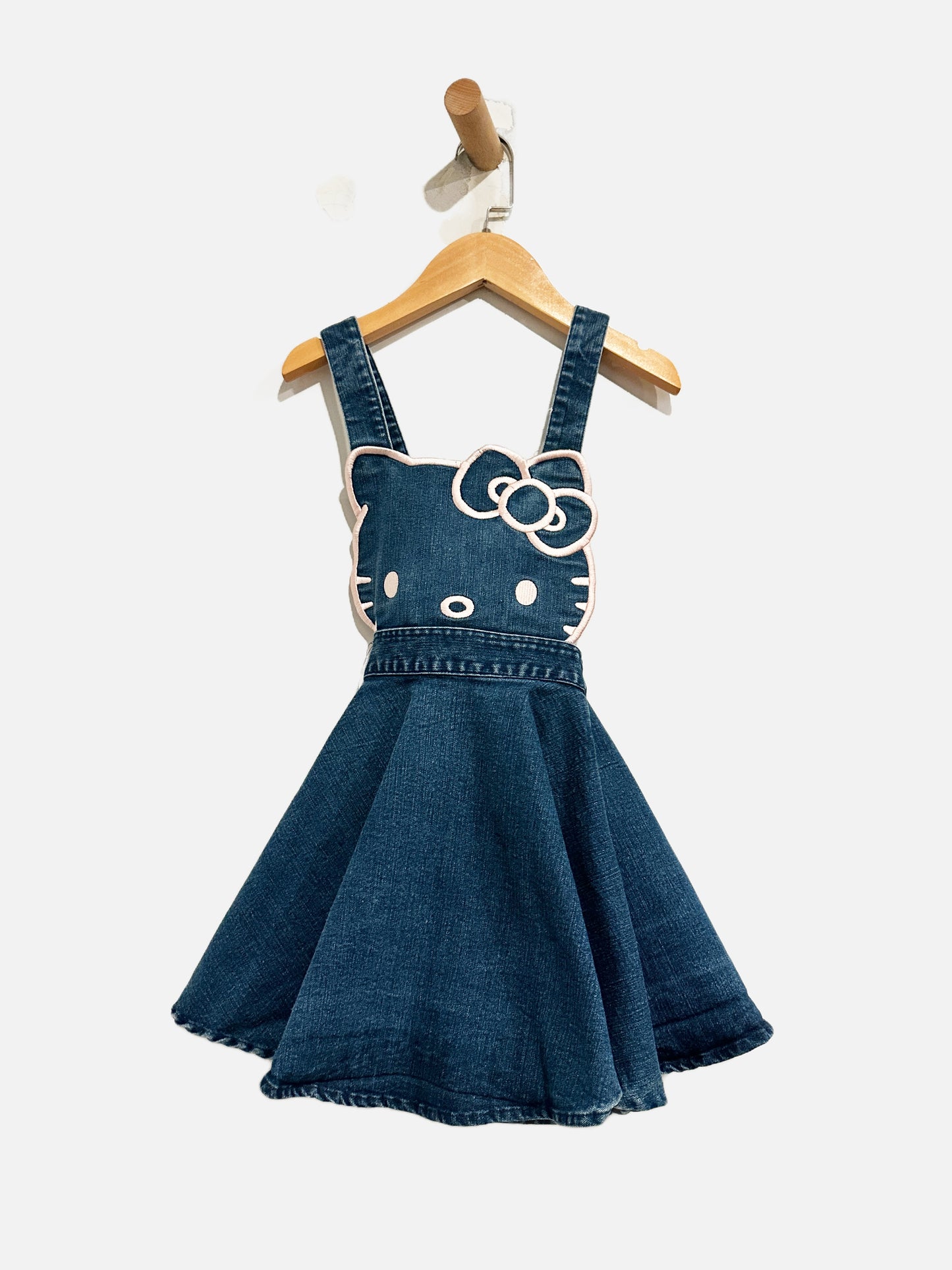 Girls Hello Kitty Denim Overalls Skirt - 5