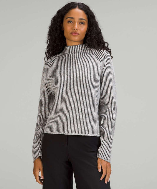 Lululemon Cotton Cashmere Blend Mock Neck Sweater - 8