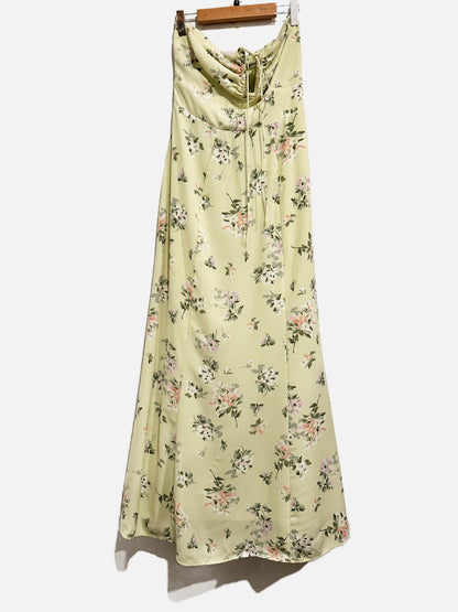 Abercrombie & Fitch Green Floral Halter Midi Dress - Small
