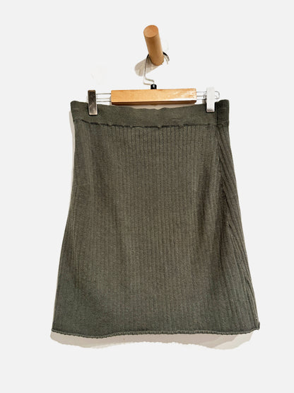Free People Mod Wrap Knit Mini Skirt in Thyme - Small