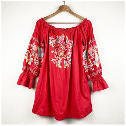 Free People Fleur Du Jour Enchanted Garden Dress in Red Size Small