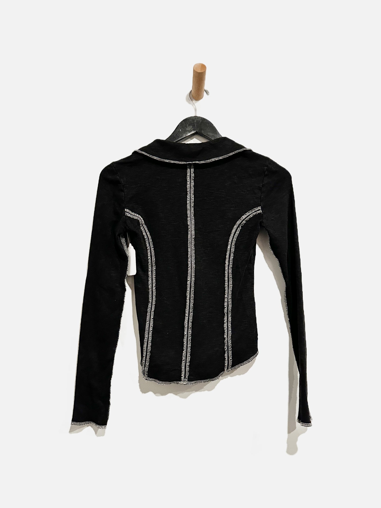 Anthropologie Pilcro Black Collared Top - XXS
