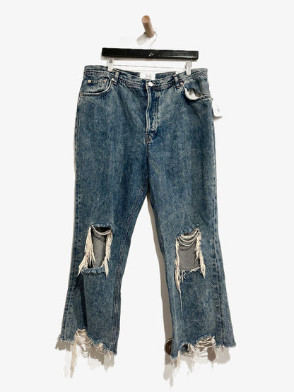 Free People Maggie Mid Rise Straight Leg Jeans - 34