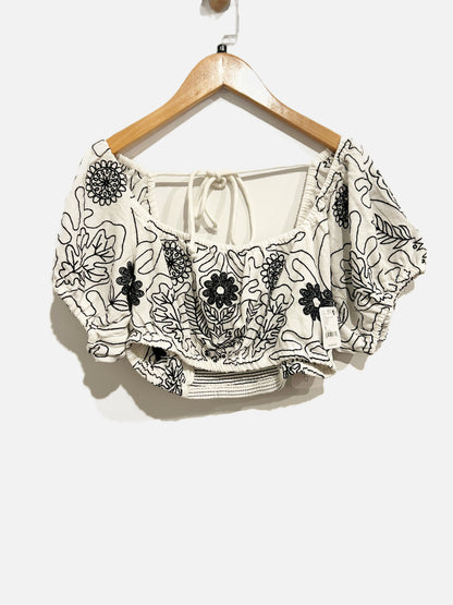 NWT Free People Lotus Embroidered Crop Top - XS