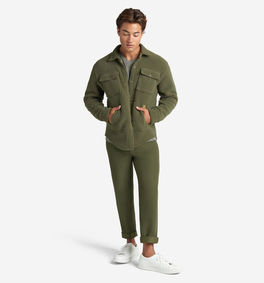Goodlife Sherpa Shirt Jacket in Olive Night - Medium