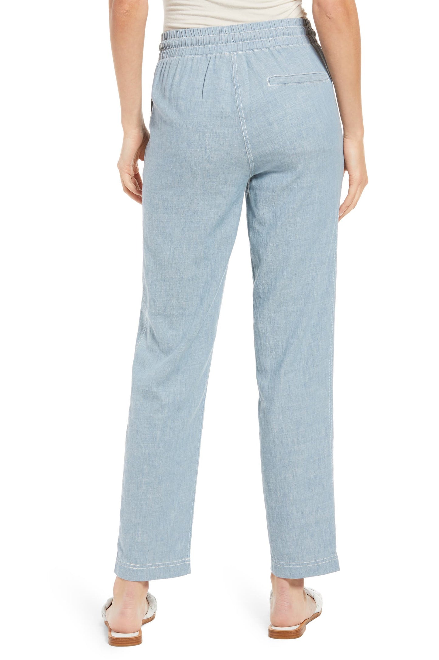 Faherty Arlie Tie Waist Day Pant in Faded Blue - XS