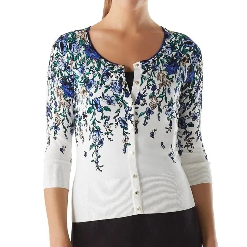 WHBM White Garden Party Cardigan - Medium