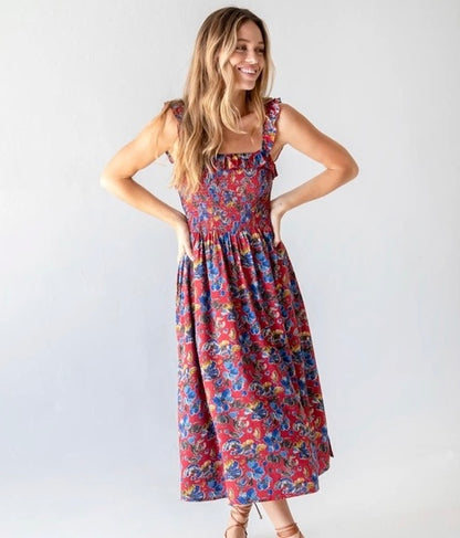 Natural Life Megan Smocked Midi Dress - Medium