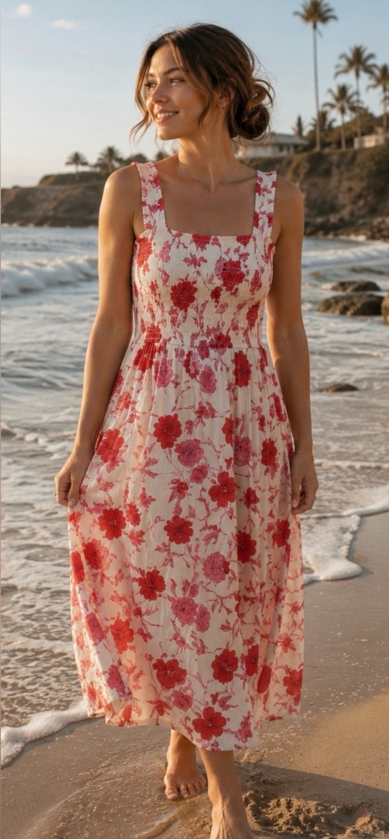 Sincerely Jules White and Pink Floral Maxi Dress - XS